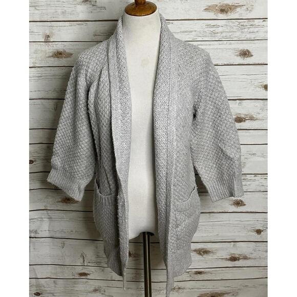 Vince Sweaters - Vince lagenlook wool/cashmere grey chunky textured open cardigan sweater Size XS